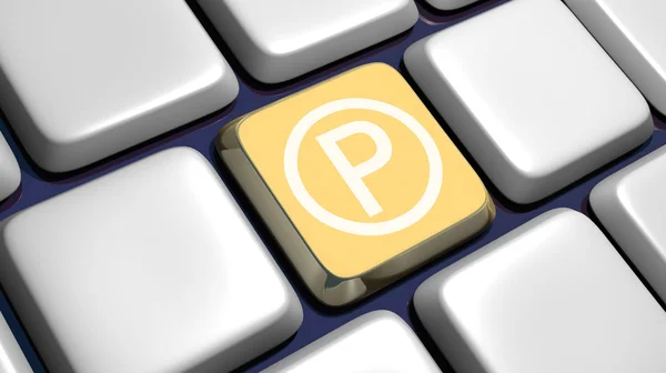 Keyboard (detail) with P Parking key — Stock Photo, Image