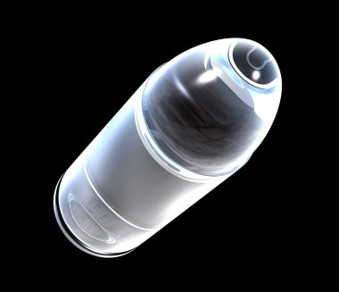 3d bullet made of glass clipart