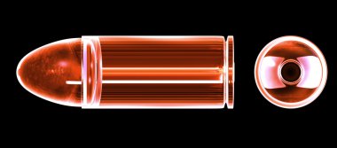 3d bullet made of red glass clipart