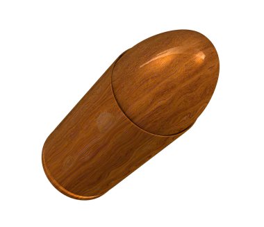 3d bullet made of wood clipart