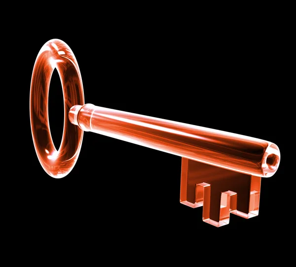 Kulcs-ban piros üveg (3d) — Stock Fotó