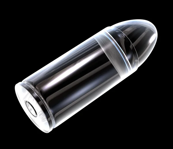 3d bullet made of glass — Stock Photo, Image