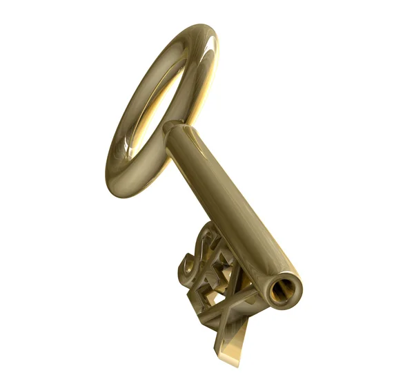 Key in gold with sex text (3d) — Stock Photo, Image