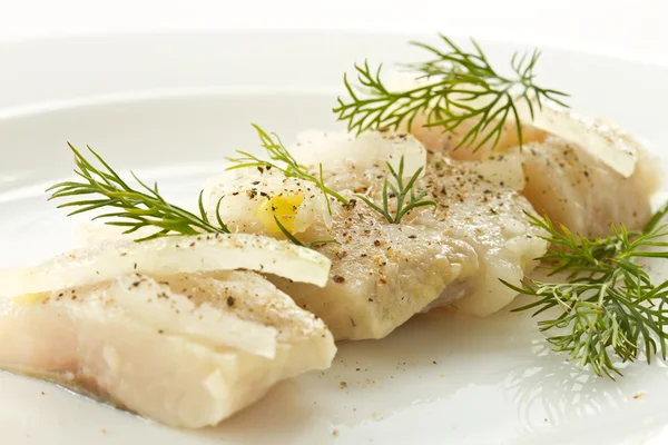 Herring with onions — Stock Photo, Image
