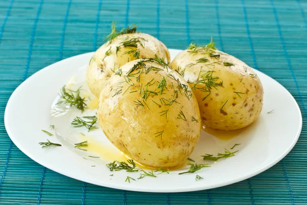 Mladí vařené brambory — Stock fotografie