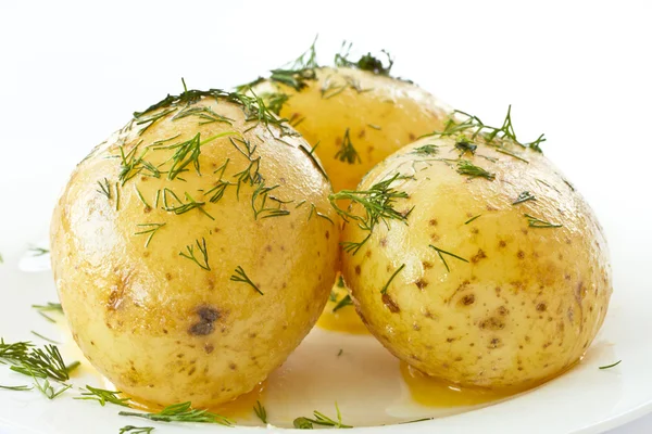Mladí vařené brambory — Stock fotografie