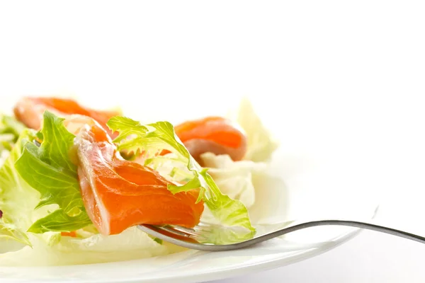 Salat med saltet laks - Stock-foto
