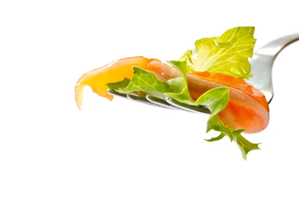 Tuzlu somonlu salata. — Stok fotoğraf