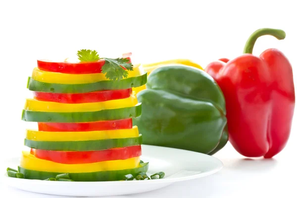 Strisce di peperoni di diversi colori — Foto Stock