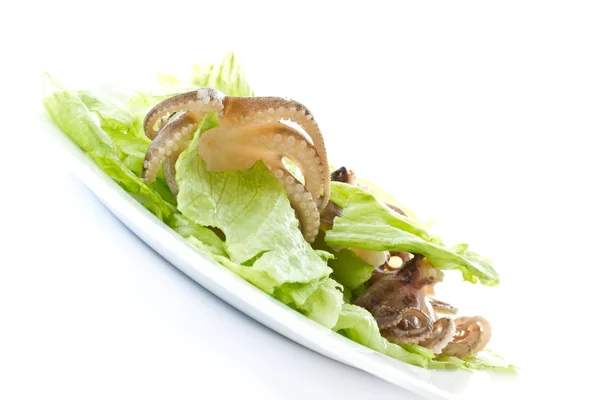 Salat mit gekochtem Tintenfisch — Stockfoto