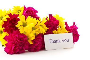 Yellow chrysanthemums and red carnations clipart