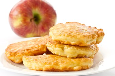 Fried fritters with apple clipart