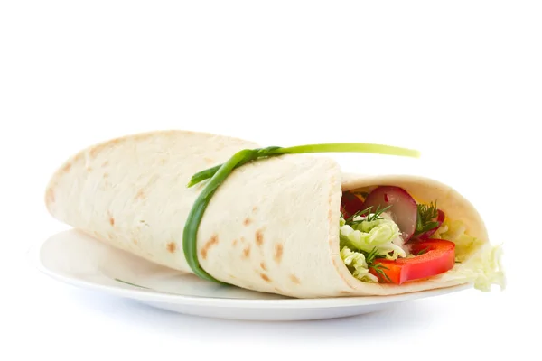 stock image Pita bread stuffed with vegetables