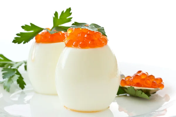 Egg with red caviar