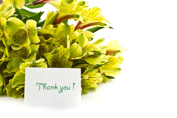 Bouquet of alstroemeria with gratitude — Stock Photo, Image