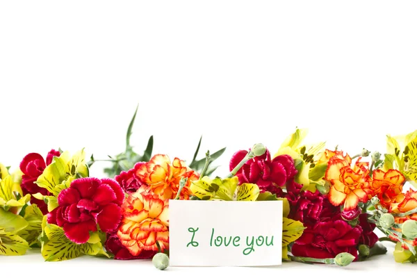 Alstroemeria fiori con una dichiarazione d'amore — Foto Stock