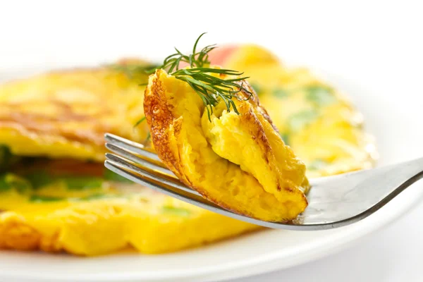 Scrambled eggs with chives — Stock Photo, Image