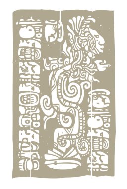 Mayan Vision Serpent and Glyphs clipart