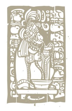 Mayan Blood and Glyphs clipart
