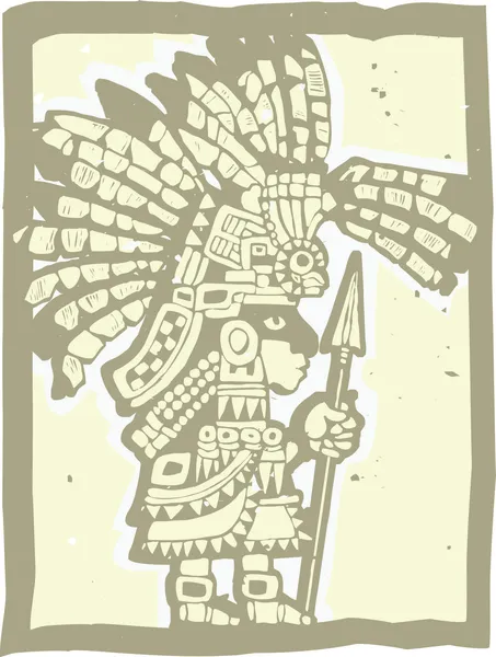 Teotihuacan Warrior — Stock Vector