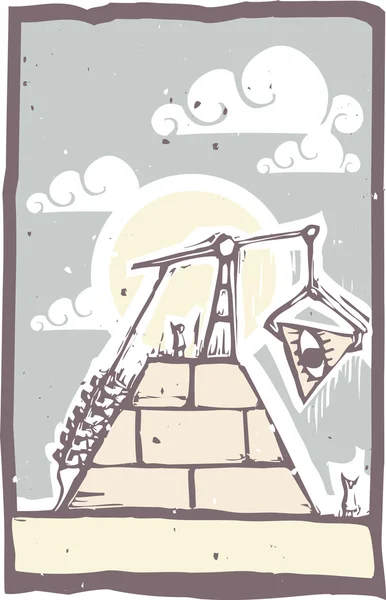 Construction pyramidale maçonnique B — Image vectorielle
