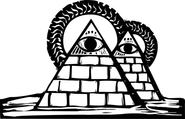 Masonik piramitleri — Stok Vektör