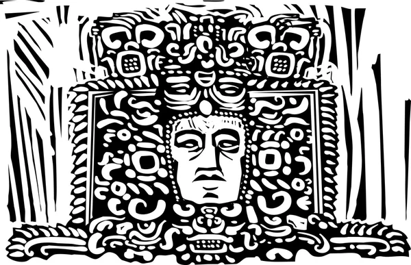 マヤの碑文ヘッド — ストックベクタ