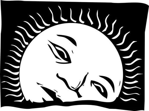 Face levante du soleil — Image vectorielle