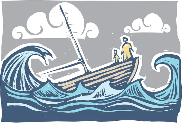 Тонущая лодка # 3 Лицензионные Стоковые Иллюстрации