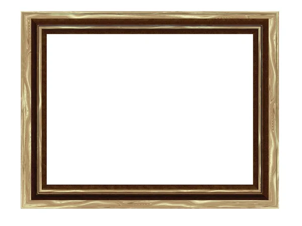 Ορθογώνιο πλαίσιο για τα έργα ζωγραφικής και φωτογραφίες, που απομονώνονται σε λευκό φόντο — Φωτογραφία Αρχείου