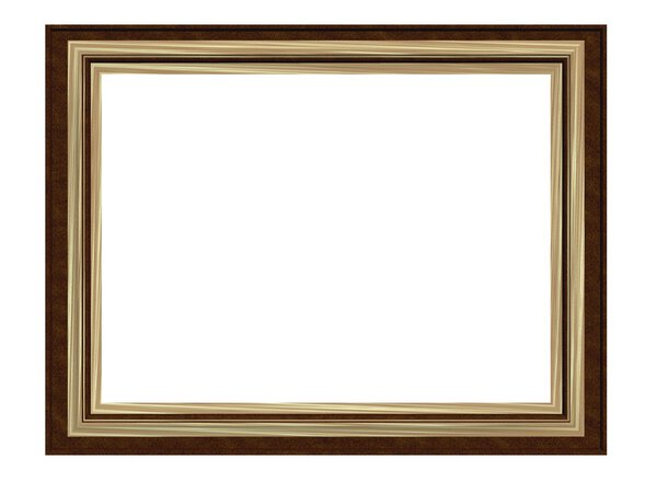 Rectangular frame for the paintings and photographs, isolated on white background