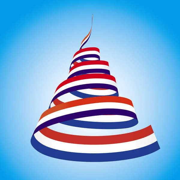 Banderoles spirales aux couleurs des drapeaux nationaux . — Image vectorielle