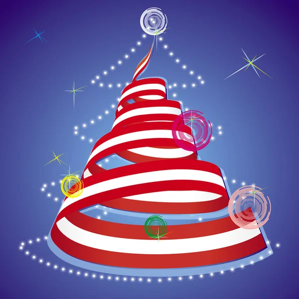 Juletema - juletræ med spiral streamer i farver af nationalt flag – Stock-vektor