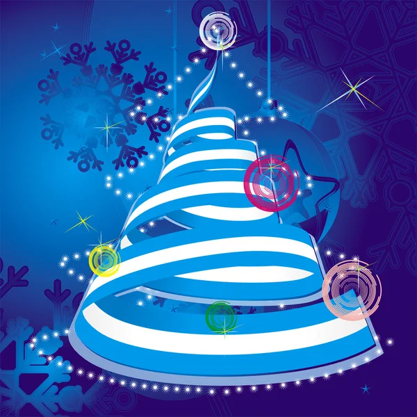Різдвяна тема різдвяна ялинка з спіральною стрічкою в кольорах національного прапора — стоковий вектор