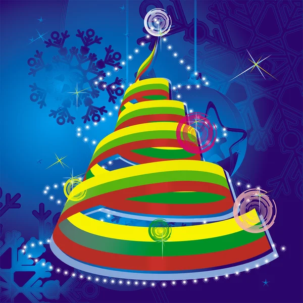 Рождественская тема - елка со спиральной лентой в цветах национального флага — стоковый вектор