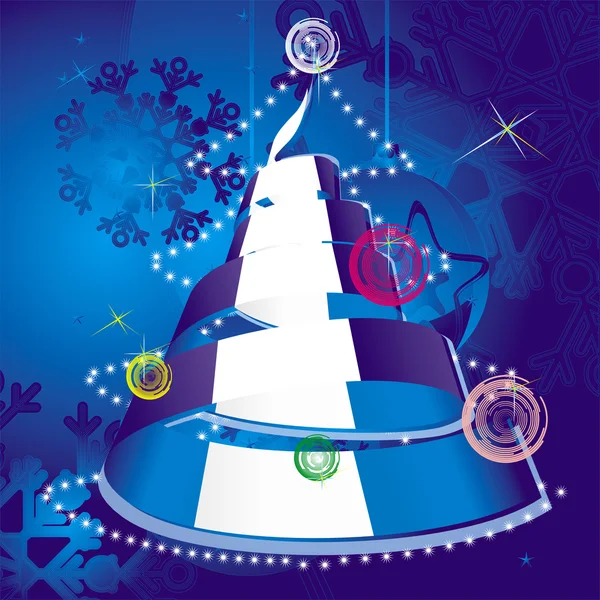 Рождественская тема - елка со спиральной лентой в цветах национального флага — стоковый вектор