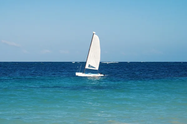 Sailing boat - a catamaran in the Atlantic Ocean — Stock Photo, Image