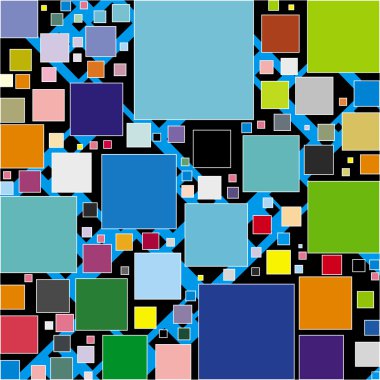Pop sanat poster - pastel renklerde geometrik desen