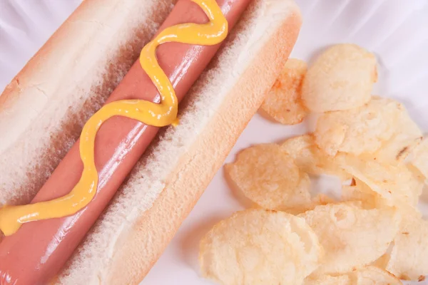 Hot dog skrajny zbliżenie — Zdjęcie stockowe