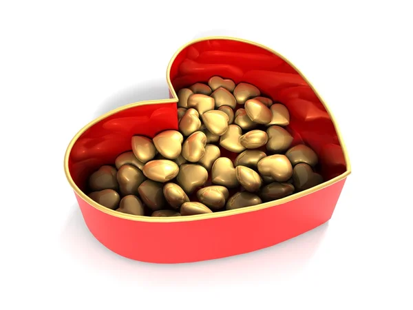 Red heart box — Stock Photo, Image