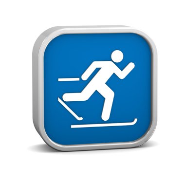 Cross country skiing sign clipart