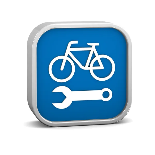 Znak Naprawa rowerów — Zdjęcie stockowe