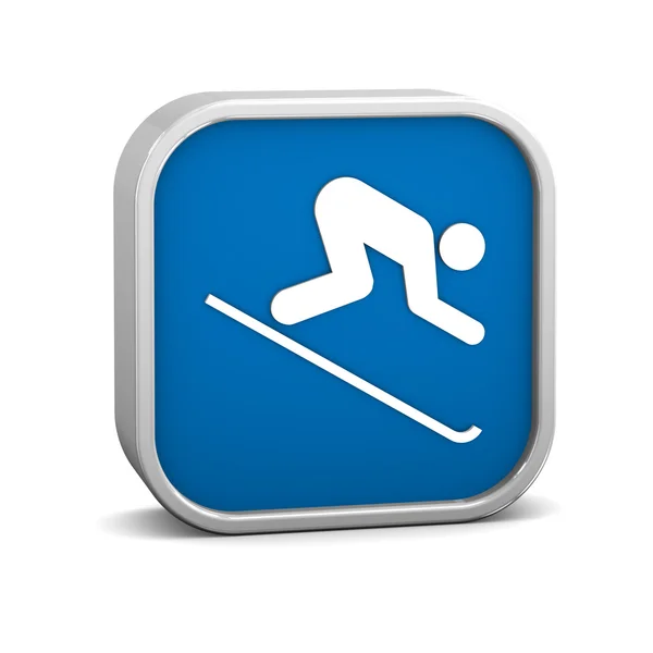 stock image Downhill skiing sign