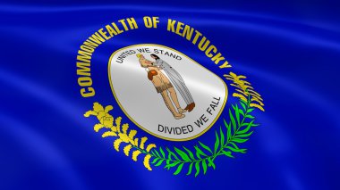 Kentuckian flag in the wind clipart