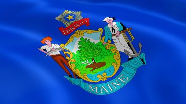 Mainer flag in the wind clipart