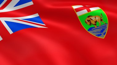 Manitoban Government flag in the wind clipart