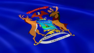 Michigander flag in the wind clipart