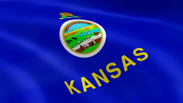 Kansan flag in the wind — Stock Photo, Image
