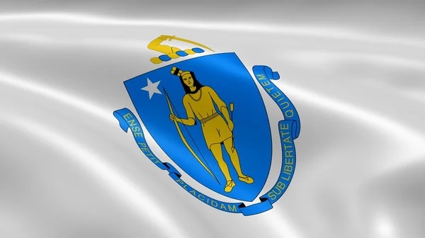 Massachusite flagga i vinden — Stockfoto