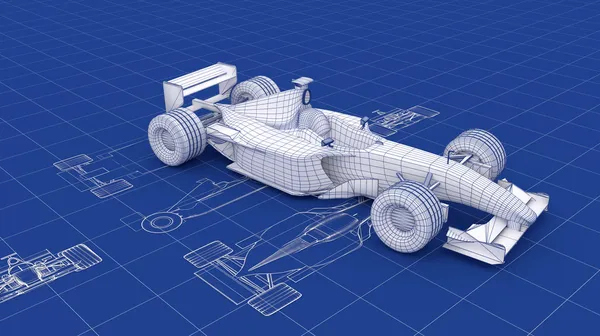 Formula 1 blueprint — Stok fotoğraf